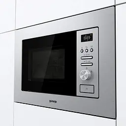 Мікрохвильова піч Gorenje вбудовувана, 20л, міх. управл., 800Вт, гриль, дисплей, інвертор, нерж - мініатюра 2