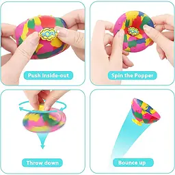 Іграшка-антистрес UFT Drop & Pops Ball Hip Hop Bouncing Ball попригун поппер літаючий 3 шт. (UFTDPB3) - мініатюра 4