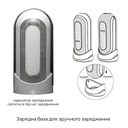 Вібромастурбатор Tenga Flip Zero Electronic Vibration White, змінна інтенсивність, розкладний - мініатюра 7