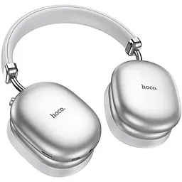 Навушники бездротові накладні Hoco W35 Max Auspicious ANC noise reduction BT 5.4 headphones Сріблясті