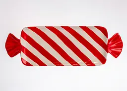 Блюдо сервірувальне новорічне для закусок у формі цукерки Yiwu 26×12.5 см прямокутне з ручками CR-1-30 - мініатюра 3