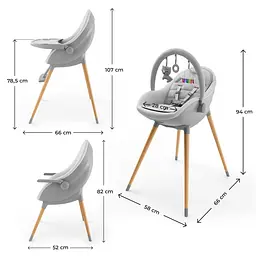 Стільчик для годування 2 в 1 Kinderkraft Fini Up Grey (KHFINIUPGRY0000) - мініатюра 8