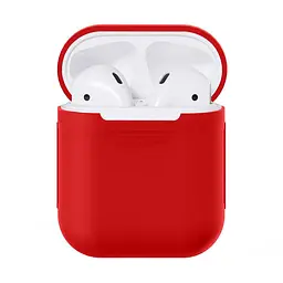 Чохол для навушників Apple Airpods 1/2 Червоний футляр для навушників аїрпідсів чохол для навушників - мініатюра 3