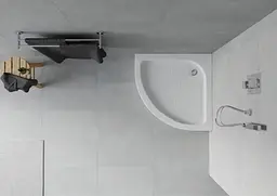 Піддон душовий низький (напівкруглий) WIZ 80х80х14 см. Акриловий з панеллю та ніжками - мініатюра 4