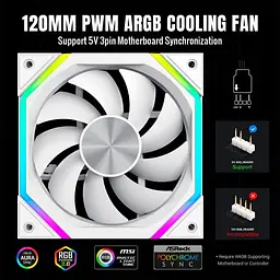 Вентилятор GameMax FN12A N2 120мм (FN12A-N2-W) White - мініатюра 4