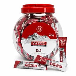 Кава розчинна Swisso Kaffee 3в1 кава молоко цукор у стіках 45 х 18 г банка - мініатюра 2