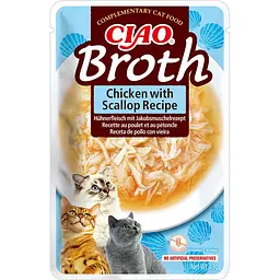 Пауч Inaba Ciao Broth для котів тушкована курка з гребінцем у бульйоні, 40 г