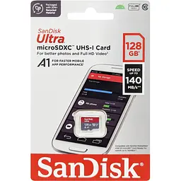 Карта пам'яті SanDisk 128GB microSD class 10 UHS-I A1 Ultra (SDSQUAB-128G-GN6MN) - мініатюра 2
