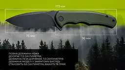 Ніж складаний Civivi Mini Praxis чорне лезо (C18026C-1) темно-зелений - мініатюра 7