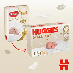 Підгузки Huggies Extra Care Розмір 1 (2-5 кг) 50 шт (5029053564883) - мініатюра 4