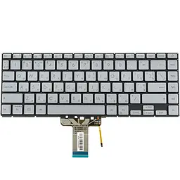 Клавіатура для ноутбука ASUS (X421 series) rus, gray, без фрейма, підсвічування клавіш (оригінал) - мініатюра 2