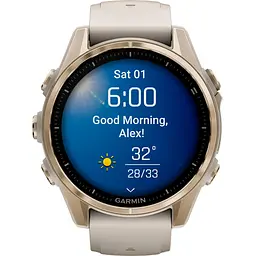 Смарт-годинник Garmin Fenix 8 AMOLED Sapphire 43mm Soft Gold with Fog Gray/Dark Sandstone Silicone Band (010-02903-10) [115093] - мініатюра 2