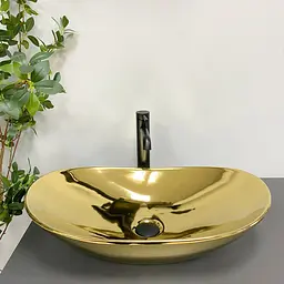 Умивальник VBI Turin gold glossy накладний VBI-011509, Золотий - мініатюра 4