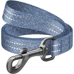 Повідець для собак Waudog Re-cotton, світловідбивний, M, 150х2 см, синій