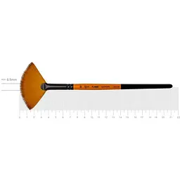 Пензель синтетика віялова FLAME 1368FN №10 коротка ручка Rosa