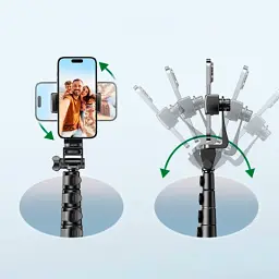 Штатив Ugreen LP680 Selfie Stick Tripod with Bluetooth Remote Black (15609) - мініатюра 12