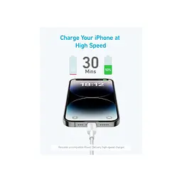 Дата кабель USB 2.0 AM to Lightning 1.8m 322 White Anker (A81B6H21) - мініатюра 4