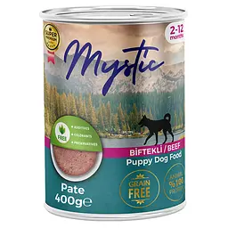 Вологий корм для цуценят Mystic паштет з яловичиною, 400 г