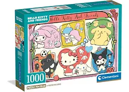 Пазл Clementoni Хеллоу Кітті та друзі (Hello Kitty and Friends Theme Puzzle - 1000 pcs.), колаж, 1000 ел. (37118)