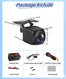 Epronic AHD 1080P/720P Камера заднього огляду 170° Кут огляду для автомобіля, нічне бачення IP68 Водонепроникна - мініатюра 2