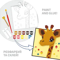 Картина 3D, Жираф , МДФ ґрунтоване, 18х20см, ROSA Talent