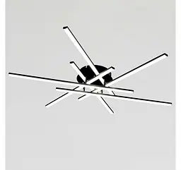 Стельова світлодіодна люстра Artlight MX240511/6BK із шістьма лінійними елементами, чорна, 66 Вт, від 22-32 м² - мініатюра 2