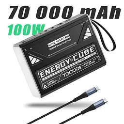 Потужний Повербанк для Ноутбука 100W 70000 mAh MOVESPEED Z70 Pro Power Bank для ноутбуку 65W - 100W 19V 20V 5A зі швидкою зарядкою - мініатюра 2
