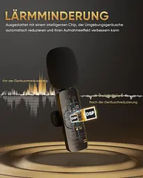 Бездротовий мікрофон IUMAKEVP Lavalier, сумісний з iPhone/iPad/телефоном Android/ноутбуком - мініатюра 7