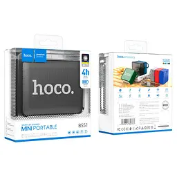 Bluetooth Колонка Hoco BS51 Gold brick sports Black - мініатюра 3