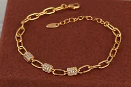 Браслет Xuping Jewelry три гойдалки на ланцюжку 16.5 см 5 мм золотистий
