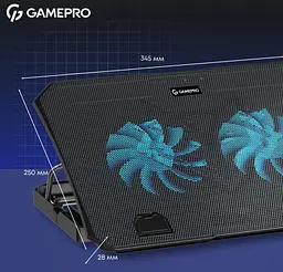 Охолоджувальна підставка для ноутбука до 15,6 дюймів GamePro GPCP-350 2xfans - мініатюра 11