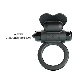 Віброкільце Pretty Love Vibrant Penis Ring Debonaire 8.5 см чорний - мініатюра 9