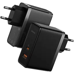 Зарядний пристрій Baseus GaN5 Pro C+U 100W + Type-C Cable Black - мініатюра 3