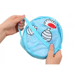 Кошик для іграшок UKC складаний з боковою кишенею 30х48 см Блакитний 00336blue - мініатюра 2