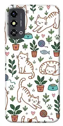 TPU чехол Demsky Cats pattern для ZTE Blade A53
