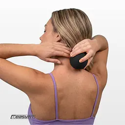 Масажний м'ячик EasyFit каучук 6.5 см чорний - мініатюра 6