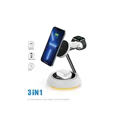 Бездротовий зарядний пристрій — настільний WiWU WI-W002 Power Air 15 W 3 в 1 для iPhone/A Apple Watch/Air - мініатюра 6