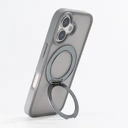 Противоударный чехол-панель для Apple iPhone 17, Unit Stand2, серый, силикон + поликарбонат, защита всего корпуса, с подставкой, поддержка магнитных держателей и беспроводной зарядки (MagSafe), ArmorStandart (ARM86331) - мініатюра 5