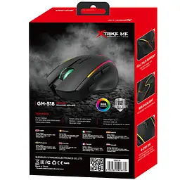 Мишка XTRIKE ME GM-518 ігрова 12800dpi 9 кнопок RGB високий профіль чорна - мініатюра 6