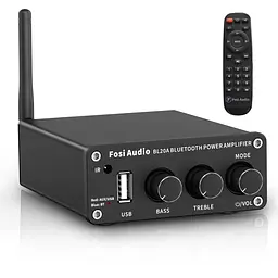 Підсилювач звуку Fosi Audio BL20A black + блок живлення 24V Bluetooth 5.0, 2x100W