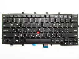 Клавіатура для ноутбука Lenovo ThinkPad X230S чорна з чорною рамкою, з трекпоінтом RU/US