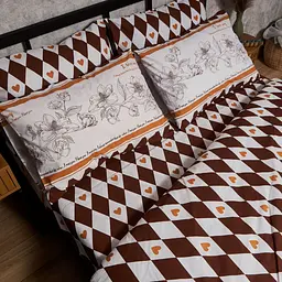 Комплект постільної білизни Moon&Star Бязь Gold Люкс Heart Patch Сімейні 143х210х2 наволочки 4х70х70 - мініатюра 4