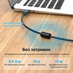 Кабель для принтера Vention COQBH USB 2.0 USB-A - USB-B 2 м чорний (COQBH) - мініатюра 12