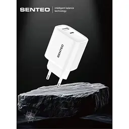 Мережевий зарядний пристрій Senteo T-02 PD3.0+QC3.0 20 Вт білий [175162] - мініатюра 3