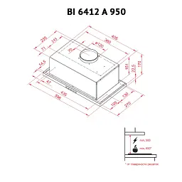 Витяжка повновбудована Perfelli BI 6412 A 950 I LED - мініатюра 5
