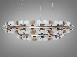 Дизайнерська підвісна LED люстра Diasha MD2511/800CG з подвійним кільцем і декоративною підсвіткою 80 см - мініатюра 5
