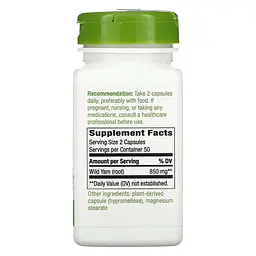 Інші екстракти Wild Yam Root 425 mg 100 Capsules Nature's Way vit0005863 - мініатюра 2