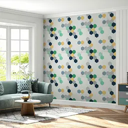 Панель стінова Sticker Wall 3D 700х700х4мм Мозаїка синьо-жовта SW-00002016 - мініатюра 5