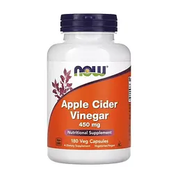 Травы Now Foods Яблочный уксус, 450 мг, Apple Cider Vinegar, 180 вегетарианских кап (NOW-03317)