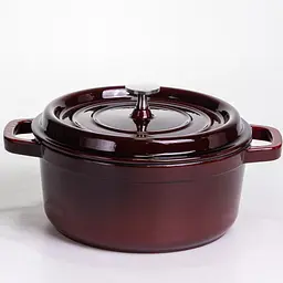 Кокотниця чавунна емальована 4 л, бургунді Yongkang HP-FLG-10 burgundy